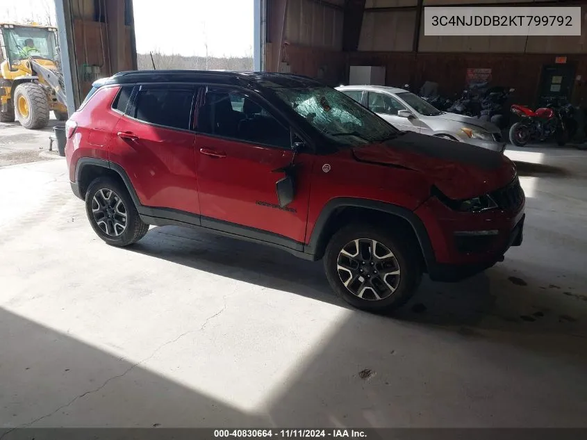 2019 Jeep Compass Trailhawk 4X4 VIN: 3C4NJDDB2KT799792 Lot: 40830664