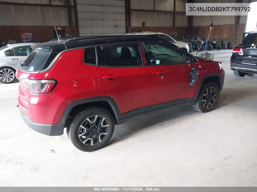 2019 Jeep Compass Trailhawk 4X4 VIN: 3C4NJDDB2KT799792 Lot: 40830664