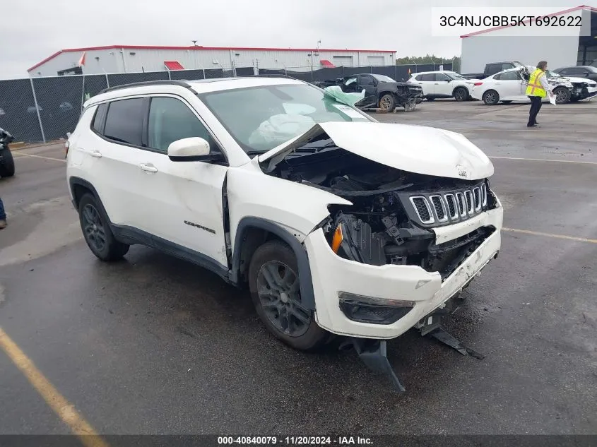 2019 Jeep Compass Sun And Wheel Fwd VIN: 3C4NJCBB5KT692622 Lot: 40840079