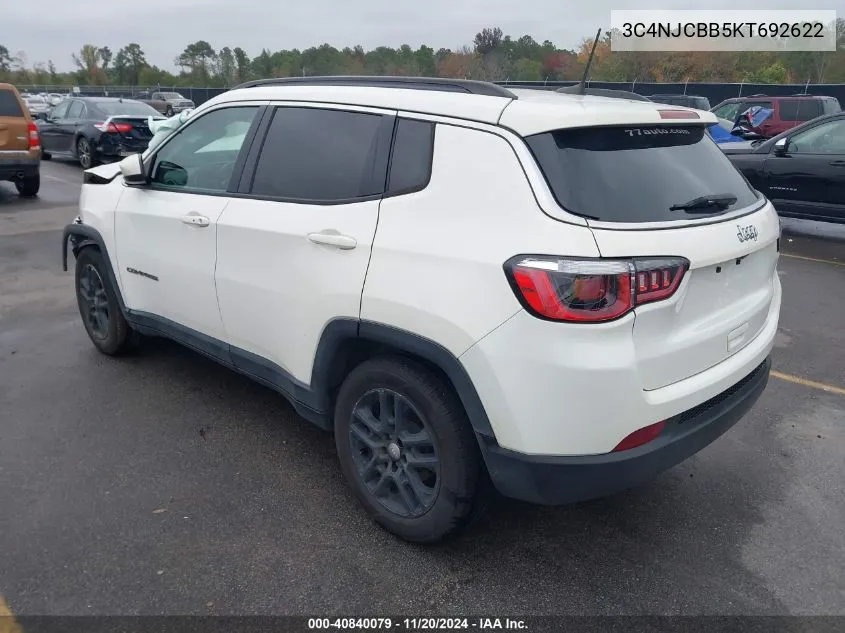 2019 Jeep Compass Sun And Wheel Fwd VIN: 3C4NJCBB5KT692622 Lot: 40840079