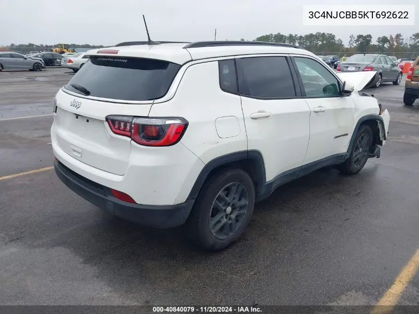 2019 Jeep Compass Sun And Wheel Fwd VIN: 3C4NJCBB5KT692622 Lot: 40840079