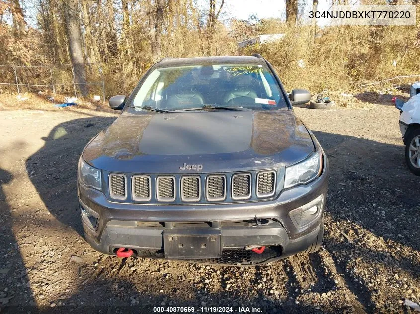 2019 Jeep Compass Trailhawk 4X4 VIN: 3C4NJDDBXKT770220 Lot: 40870669