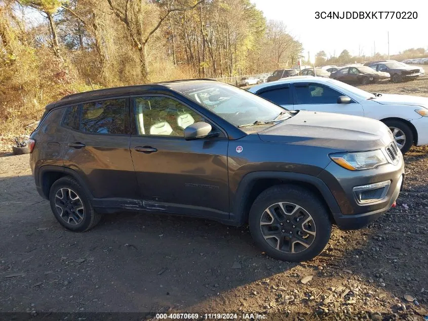 2019 Jeep Compass Trailhawk 4X4 VIN: 3C4NJDDBXKT770220 Lot: 40870669