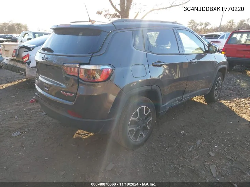 2019 Jeep Compass Trailhawk 4X4 VIN: 3C4NJDDBXKT770220 Lot: 40870669