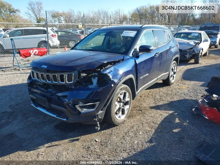 2019 Jeep Compass Limited 4X4 VIN: 3C4NJDCB5KT668602 Lot: 40895602