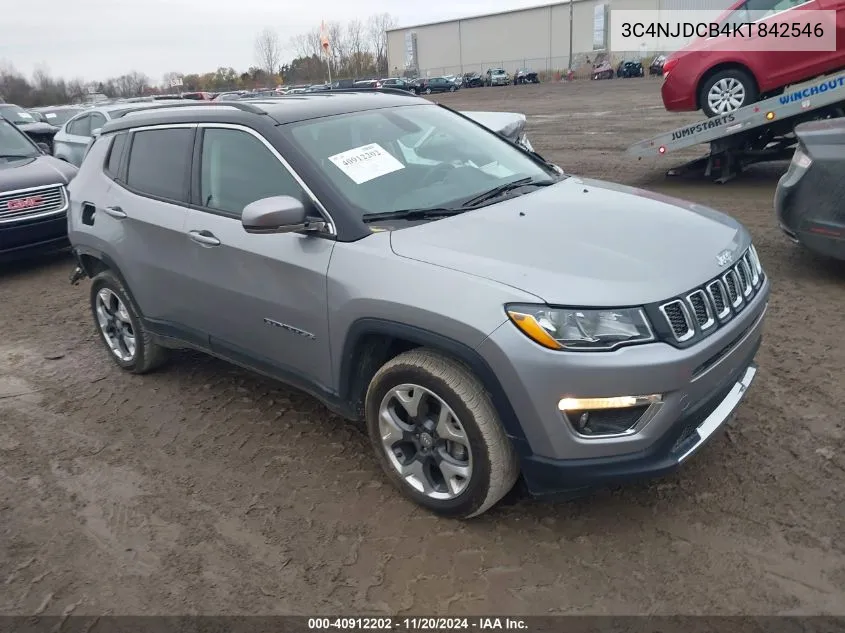 2019 Jeep Compass Limited 4X4 VIN: 3C4NJDCB4KT842546 Lot: 40912202