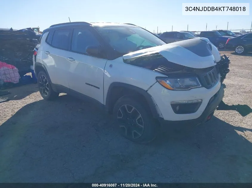 2019 Jeep Compass Trailhawk 4X4 VIN: 3C4NJDDB4KT748018 Lot: 40916087