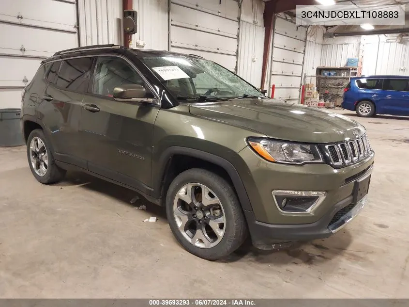 2020 Jeep Compass Limited 4X4 VIN: 3C4NJDCBXLT108883 Lot: 39593293