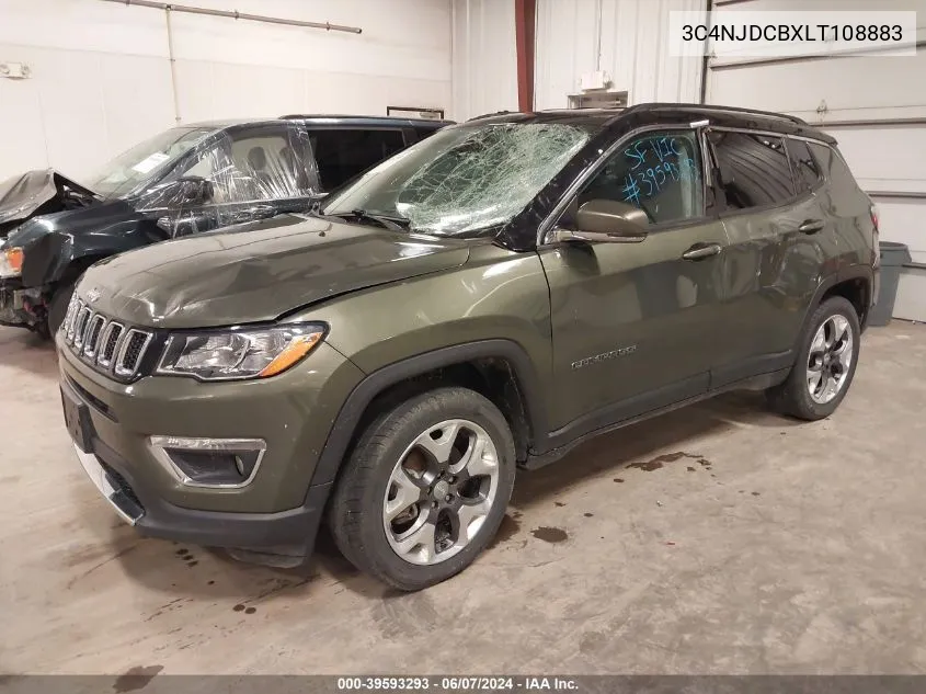 2020 Jeep Compass Limited 4X4 VIN: 3C4NJDCBXLT108883 Lot: 39593293