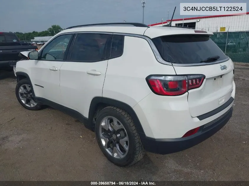 2020 Jeep Compass Limited Fwd VIN: 3C4NJCCB5LT122524 Lot: 39658794