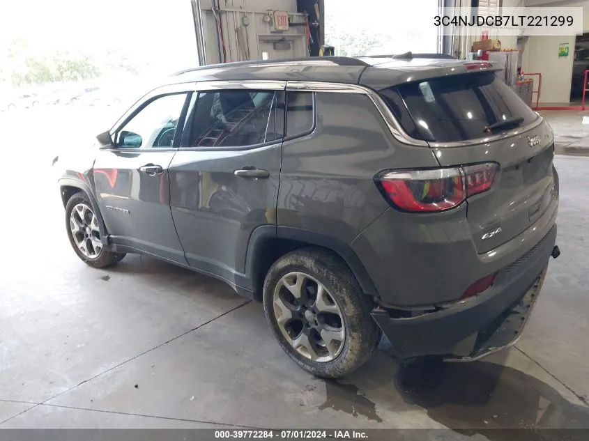 2020 Jeep Compass Limited 4X4 VIN: 3C4NJDCB7LT221299 Lot: 39772284