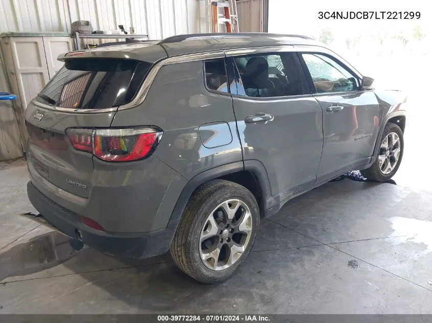 2020 Jeep Compass Limited 4X4 VIN: 3C4NJDCB7LT221299 Lot: 39772284