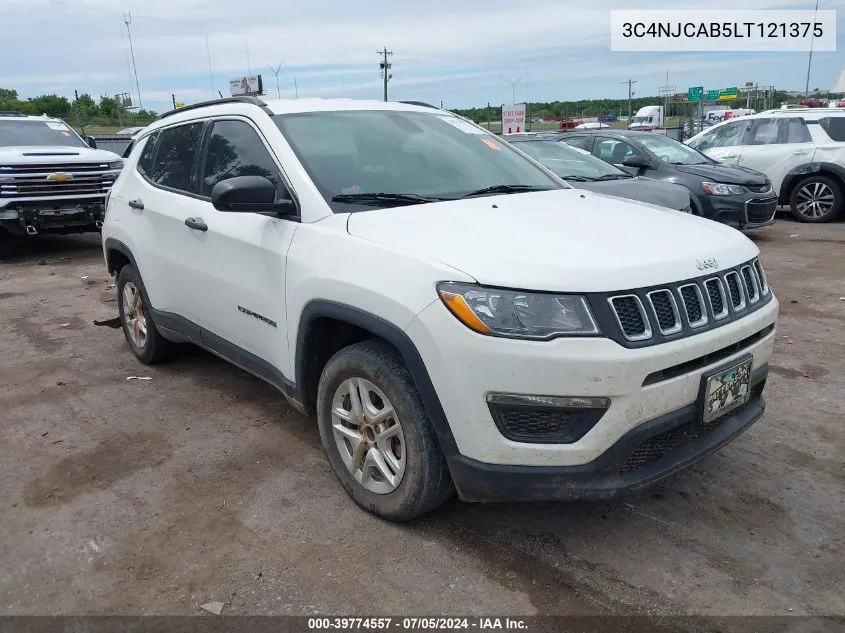 2020 Jeep Compass Sport Fwd VIN: 3C4NJCAB5LT121375 Lot: 39774557