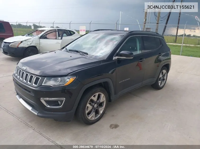 2020 Jeep Compass Limited Fwd VIN: 3C4NJCCB3LT155621 Lot: 39834679