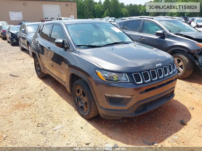 2020 Jeep Compass Sport Fwd VIN: 3C4NJCABXLT158826 Lot: 39874821