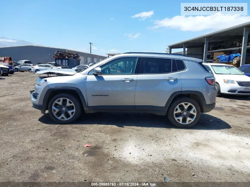 2020 Jeep Compass Limited Fwd VIN: 3C4NJCCB3LT187338 Lot: 39885763