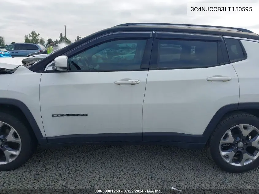 2020 Jeep Compass Limited Fwd VIN: 3C4NJCCB3LT150595 Lot: 39901259