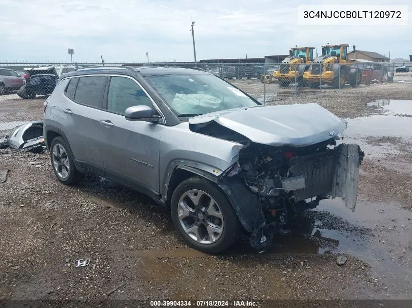 2020 Jeep Compass Limited Fwd VIN: 3C4NJCCB0LT120972 Lot: 39904334