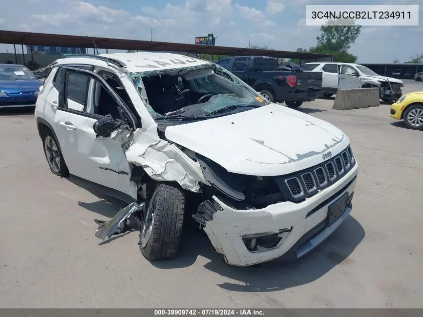 2020 Jeep Compass Limited Fwd VIN: 3C4NJCCB2LT234911 Lot: 39909742