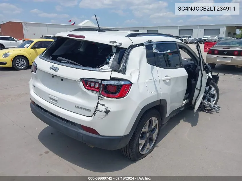 2020 Jeep Compass Limited Fwd VIN: 3C4NJCCB2LT234911 Lot: 39909742