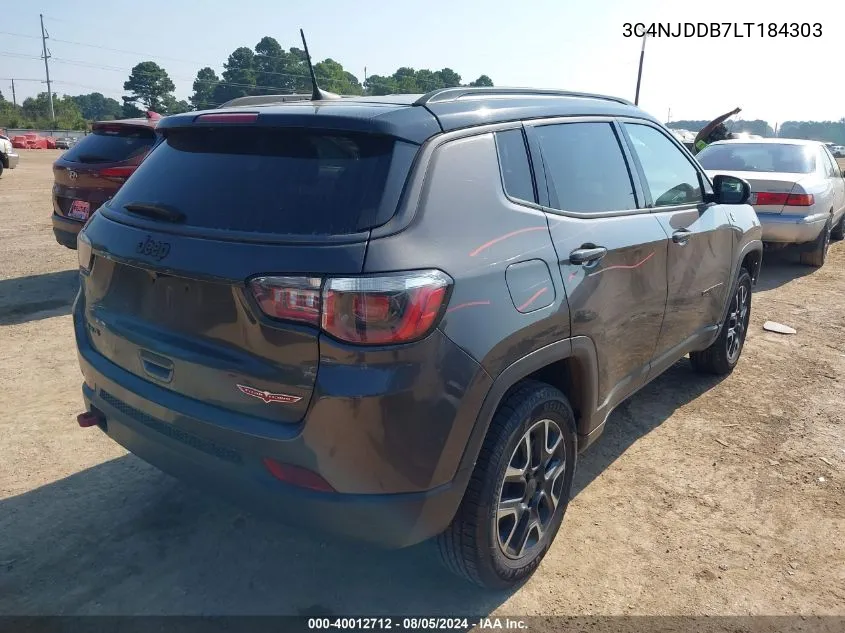 2020 Jeep Compass Trailhawk 4X4 VIN: 3C4NJDDB7LT184303 Lot: 40012712