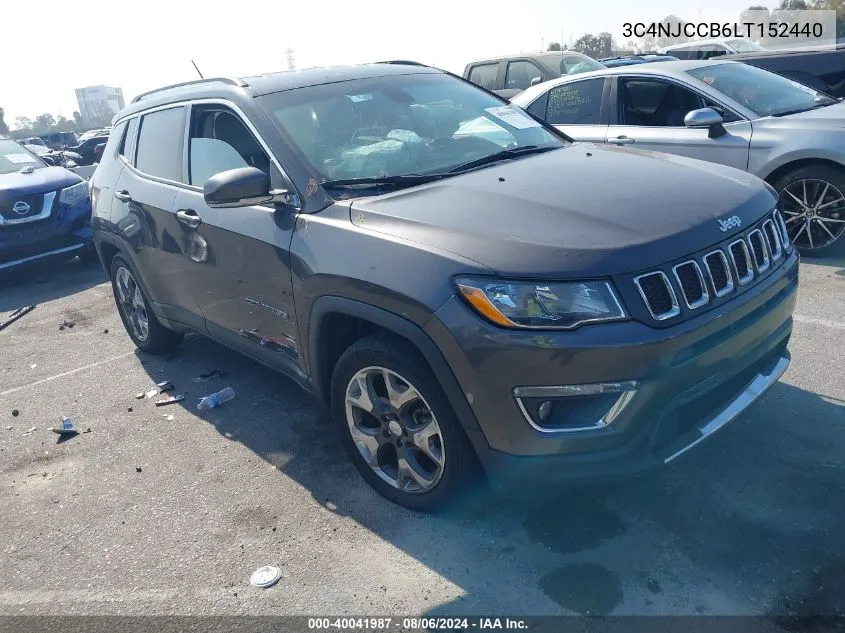 2020 Jeep Compass Limited Fwd VIN: 3C4NJCCB6LT152440 Lot: 40041987