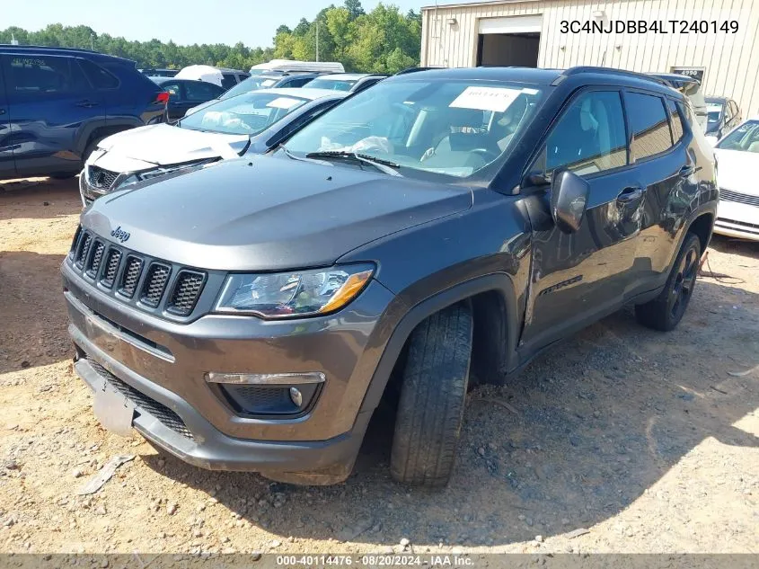 2020 Jeep Compass Altitude 4X4 VIN: 3C4NJDBB4LT240149 Lot: 40114476