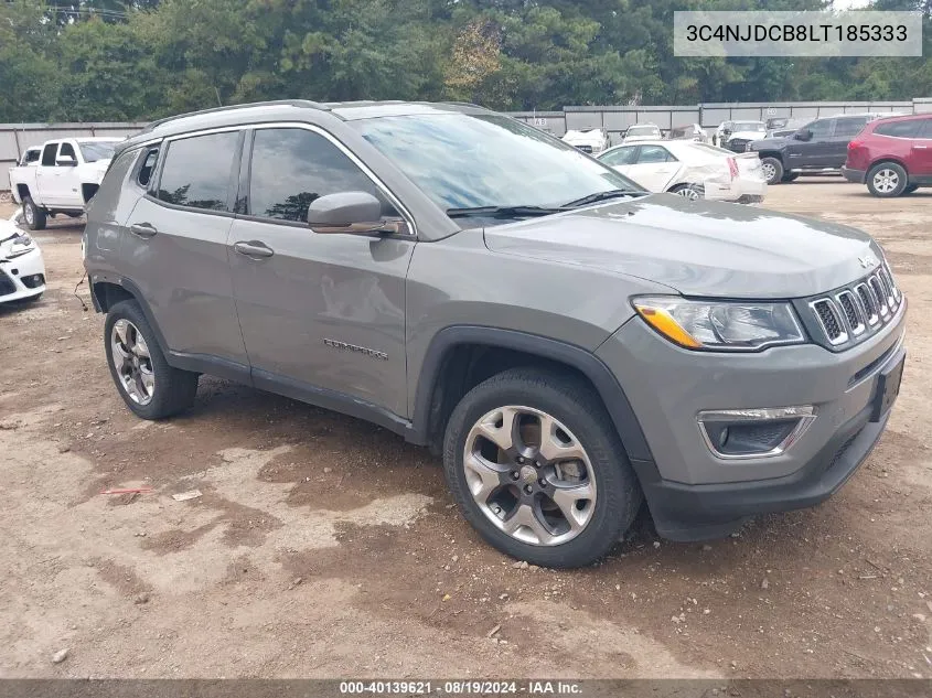 2020 Jeep Compass Limited 4X4 VIN: 3C4NJDCB8LT185333 Lot: 40139621