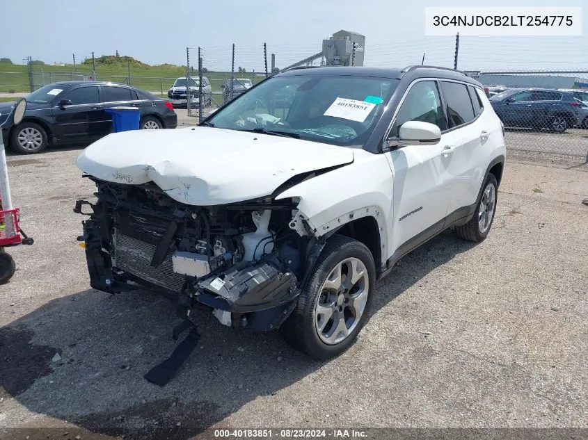 2020 Jeep Compass Limited 4X4 VIN: 3C4NJDCB2LT254775 Lot: 40183851