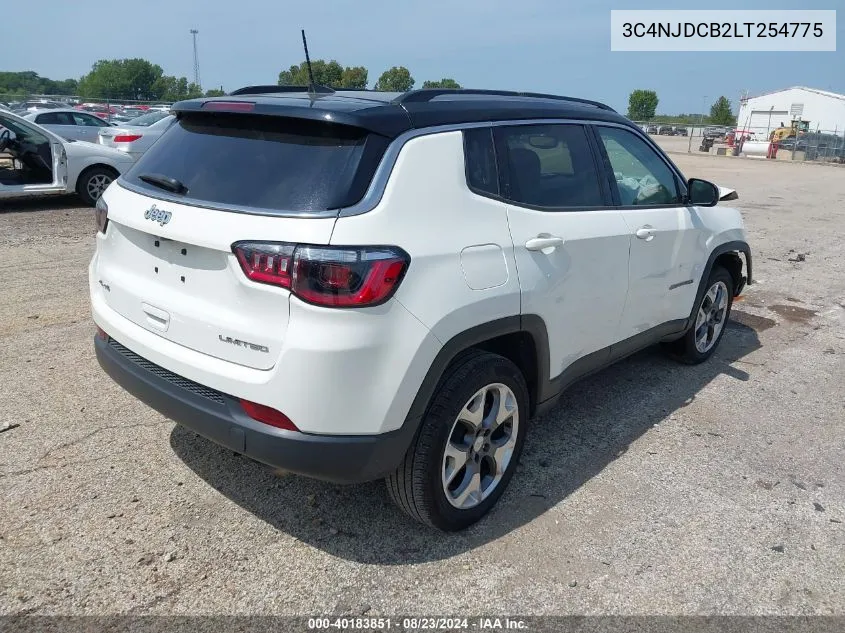 2020 Jeep Compass Limited 4X4 VIN: 3C4NJDCB2LT254775 Lot: 40183851