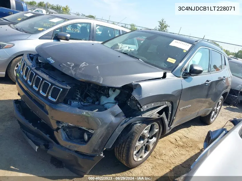 2020 Jeep Compass Limited 4X4 VIN: 3C4NJDCB1LT228071 Lot: 40223523