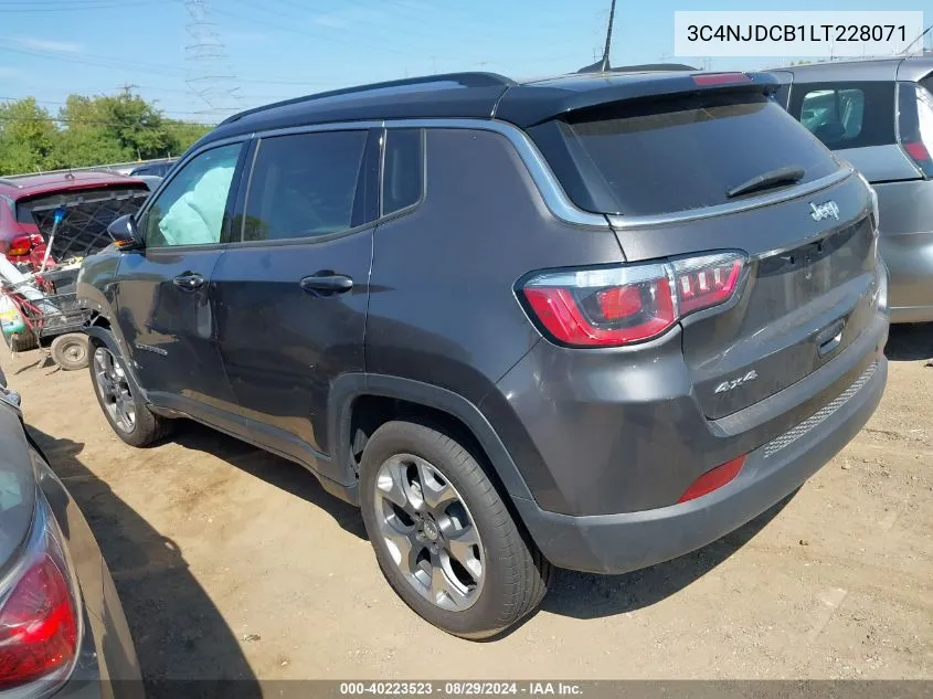 2020 Jeep Compass Limited 4X4 VIN: 3C4NJDCB1LT228071 Lot: 40223523