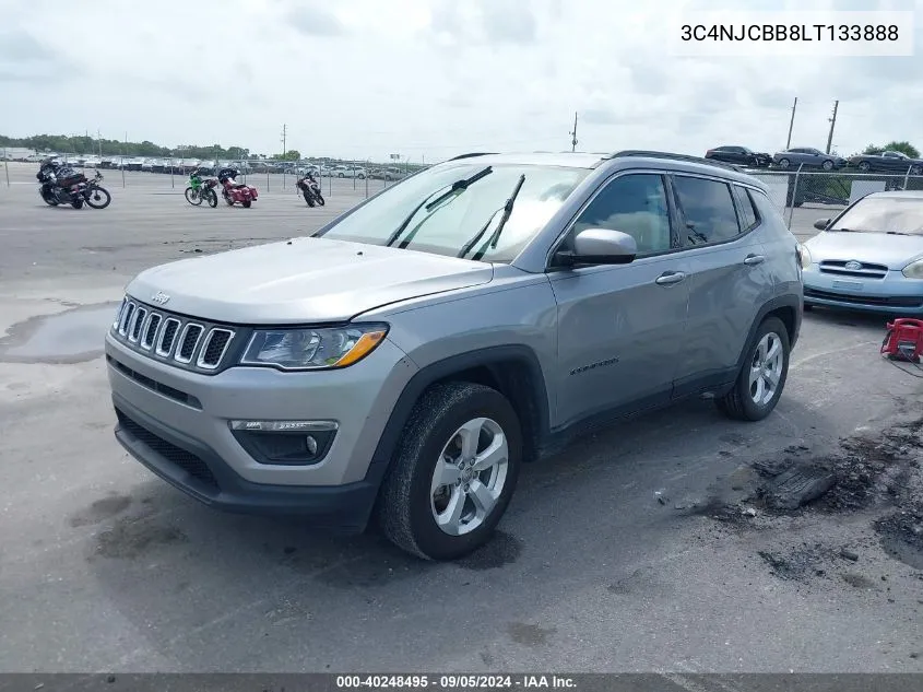 2020 Jeep Compass Latitude VIN: 3C4NJCBB8LT133888 Lot: 40248495