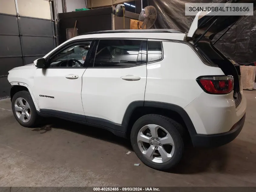 2020 Jeep Compass Latitude 4X4 VIN: 3C4NJDBB4LT138656 Lot: 40252485