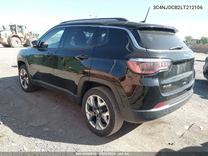 2020 Jeep Compass Limited 4X4 VIN: 3C4NJDCB2LT212106 Lot: 40252502