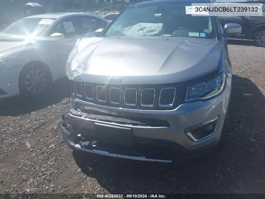 2020 Jeep Compass Limited 4X4 VIN: 3C4NJDCB6LT239132 Lot: 40263632