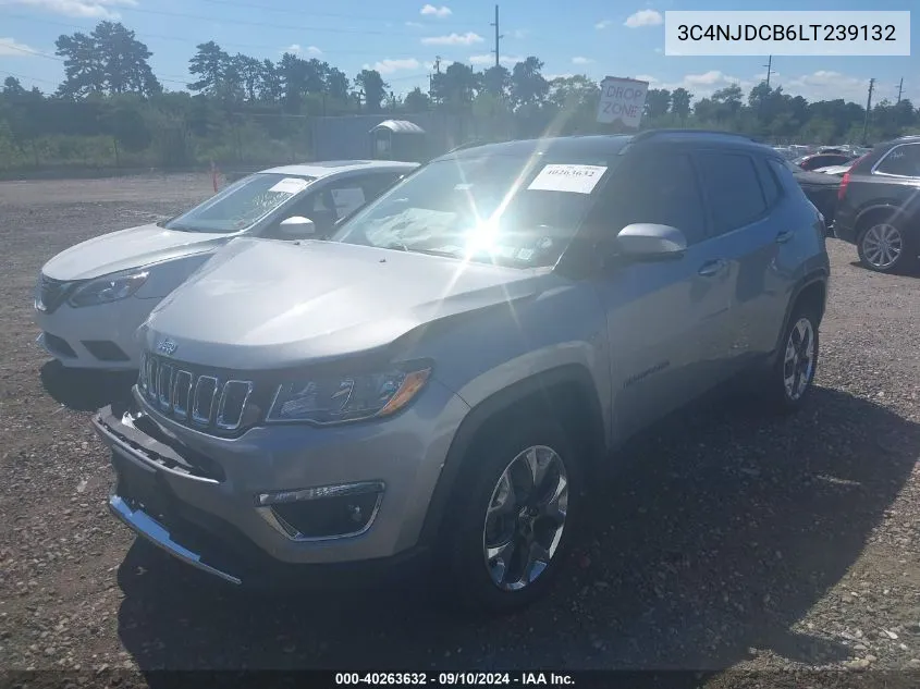 2020 Jeep Compass Limited 4X4 VIN: 3C4NJDCB6LT239132 Lot: 40263632