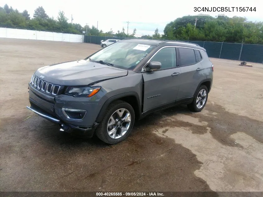 2020 Jeep Compass Limited 4X4 VIN: 3C4NJDCB5LT156744 Lot: 40265585