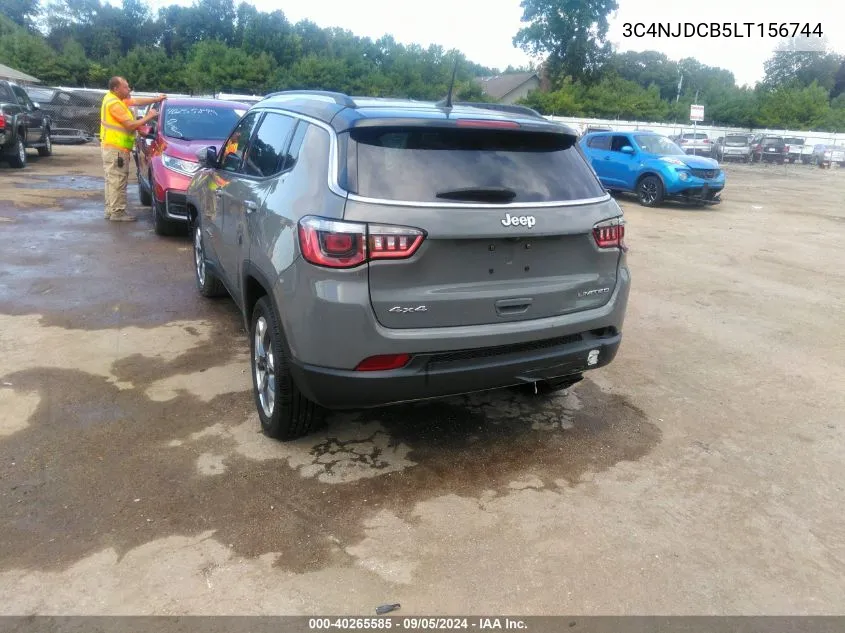 2020 Jeep Compass Limited 4X4 VIN: 3C4NJDCB5LT156744 Lot: 40265585