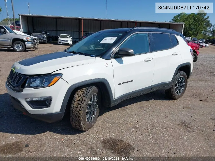 2020 Jeep Compass Trailhawk 4X4 VIN: 3C4NJDDB7LT170742 Lot: 40289080