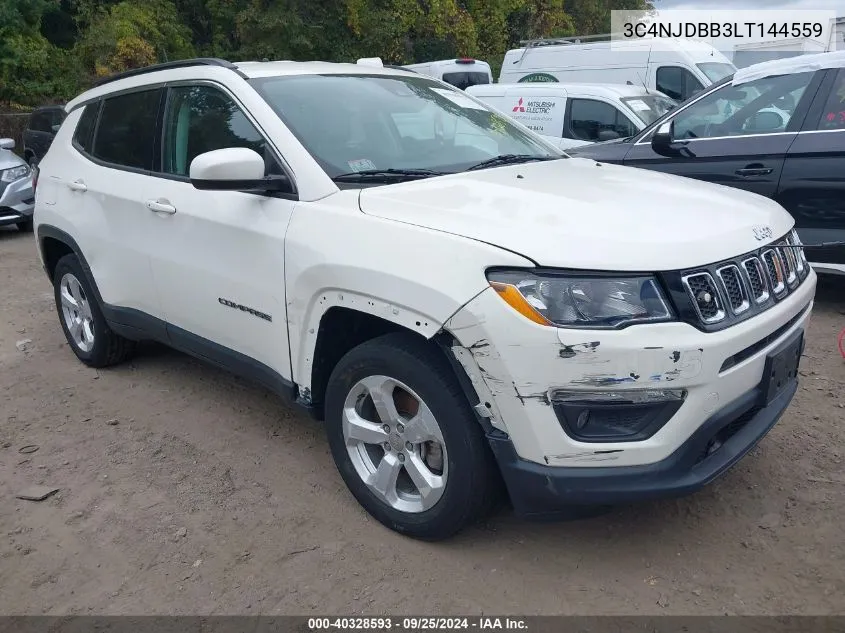 2020 Jeep Compass Latitude 4X4 VIN: 3C4NJDBB3LT144559 Lot: 40328593