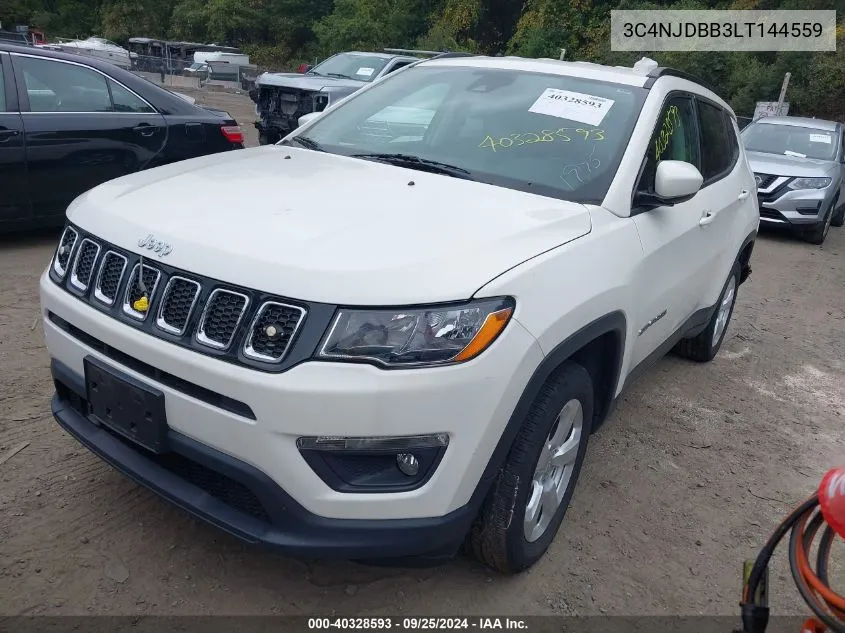 2020 Jeep Compass Latitude 4X4 VIN: 3C4NJDBB3LT144559 Lot: 40328593