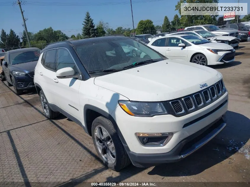 2020 Jeep Compass Limited VIN: 3C4NJDCB9LT233731 Lot: 40355829