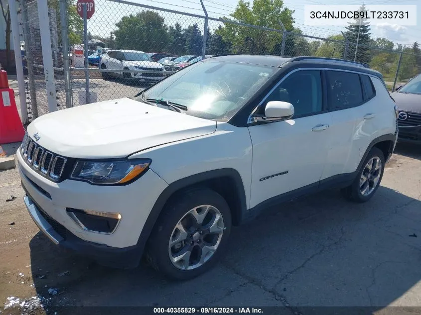 2020 Jeep Compass Limited VIN: 3C4NJDCB9LT233731 Lot: 40355829