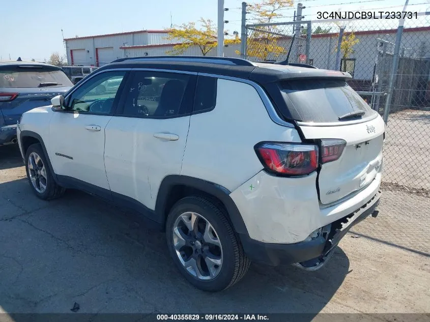 2020 Jeep Compass Limited VIN: 3C4NJDCB9LT233731 Lot: 40355829