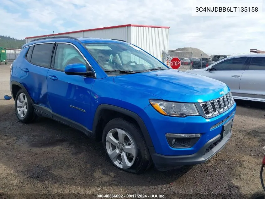 2020 Jeep Compass Latitude 4X4 VIN: 3C4NJDBB6LT135158 Lot: 40366092