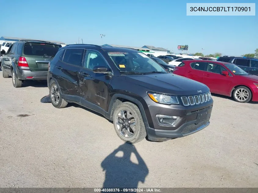 2020 Jeep Compass Limited Fwd VIN: 3C4NJCCB7LT170901 Lot: 40388376