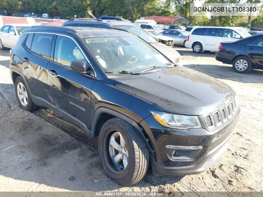 2020 Jeep Compass Latitude Fwd VIN: 3C4NJCBB1LT108380 Lot: 40401755