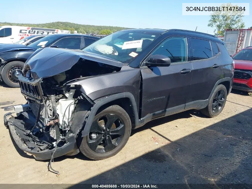 2020 Jeep Compass Altitude Fwd VIN: 3C4NJCBB3LT147584 Lot: 40485688