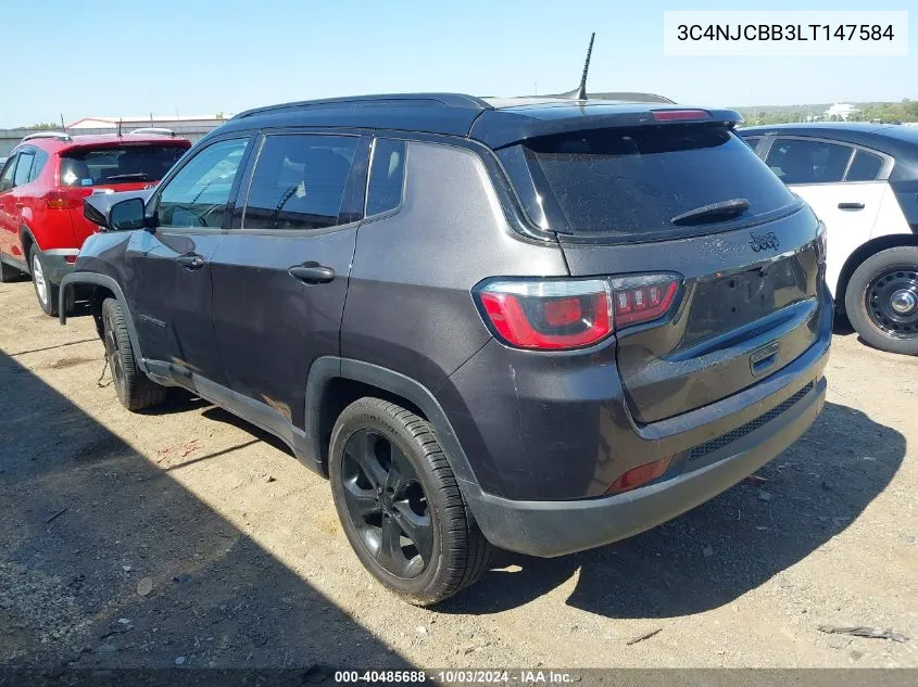 2020 Jeep Compass Altitude Fwd VIN: 3C4NJCBB3LT147584 Lot: 40485688